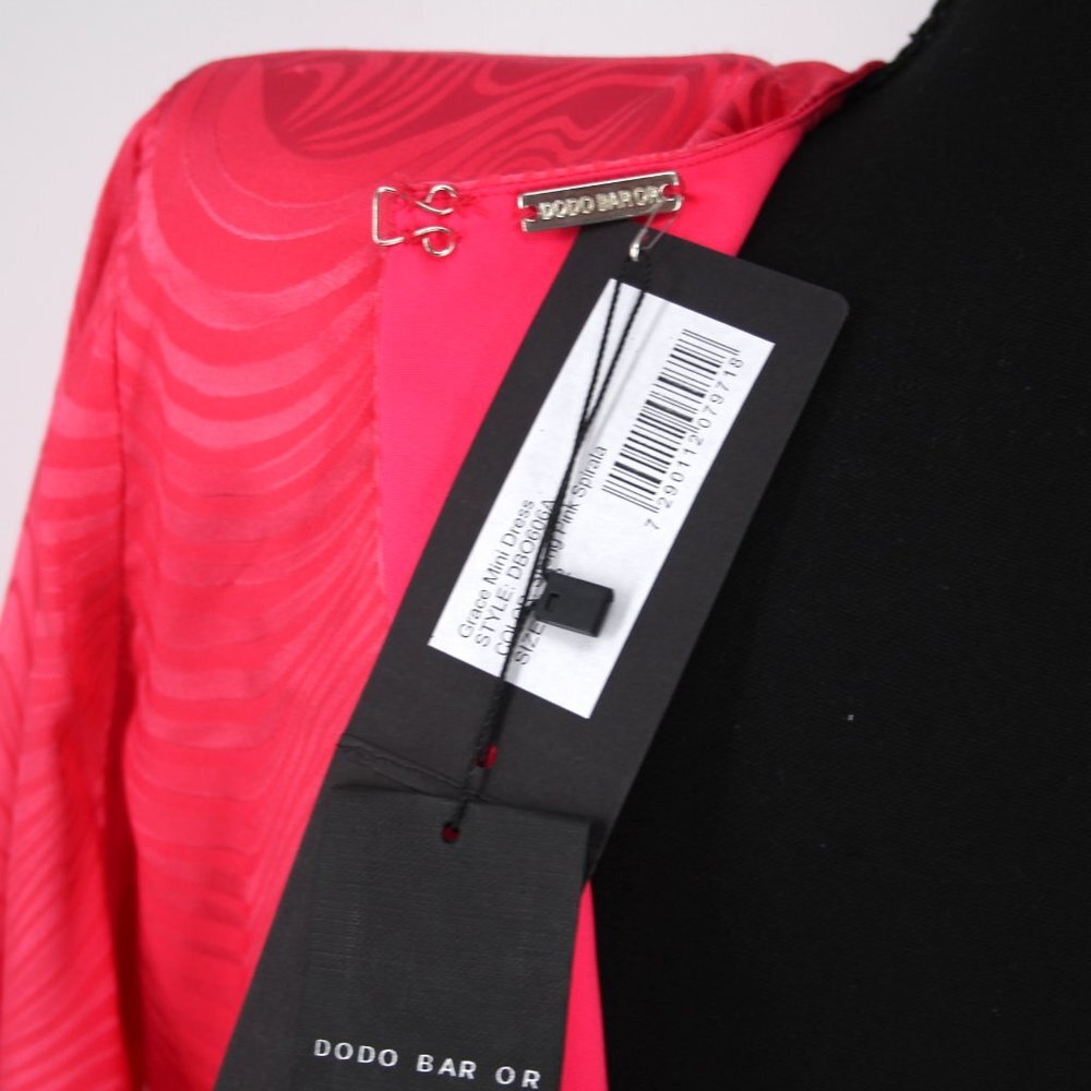 Dodo Bar Or Grace Embellished Long Sleeve Mini Dress Strong Pink Spirala 42 NEW - Picture 6 of 8